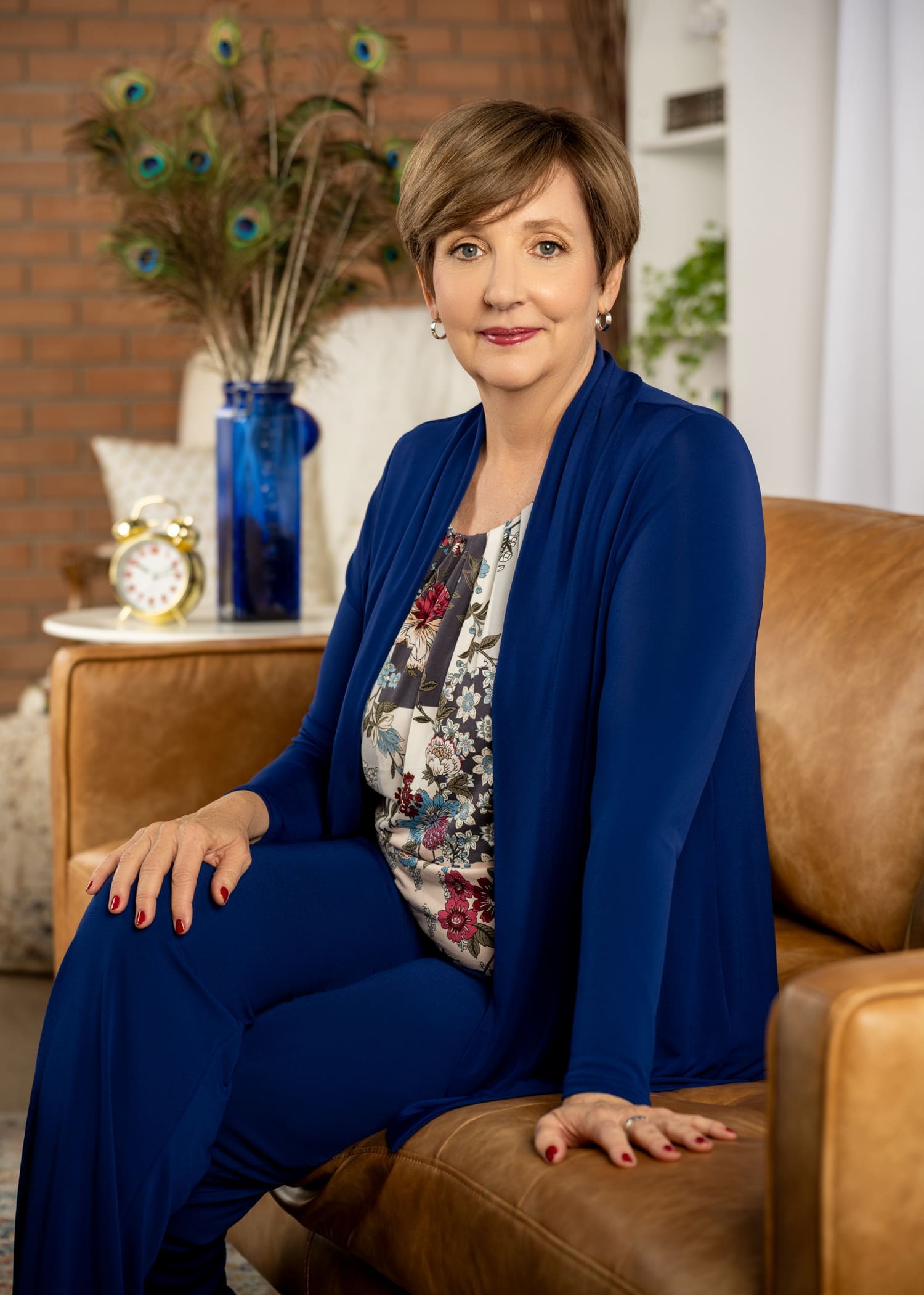 Laura Bush Sitting on Couch